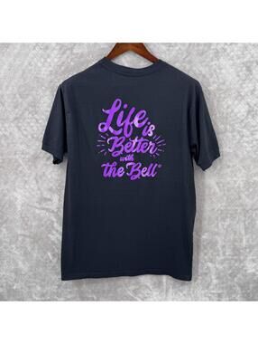 Taco Bell Shirt Mens Medium Black Henley Life Is Better With The Bell Graphic